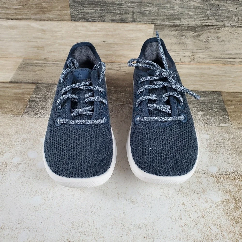 Allbirds Tree Runner Womens Shoes Sz 5 Running Kauri Navy Knit Lace Up Sneakers